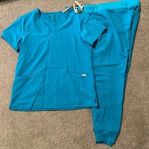 Figs Scrubs Set Teal Color